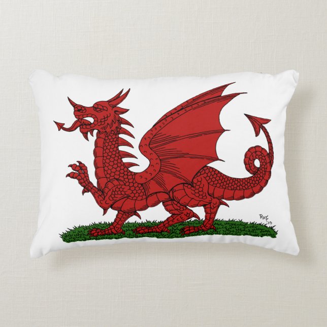 Red Dragon van Wales Decoratief Kussen (Voorkant)