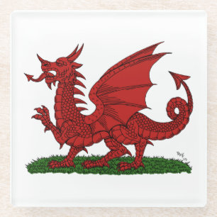 Red Dragon van Wales Glazen Onderzetter