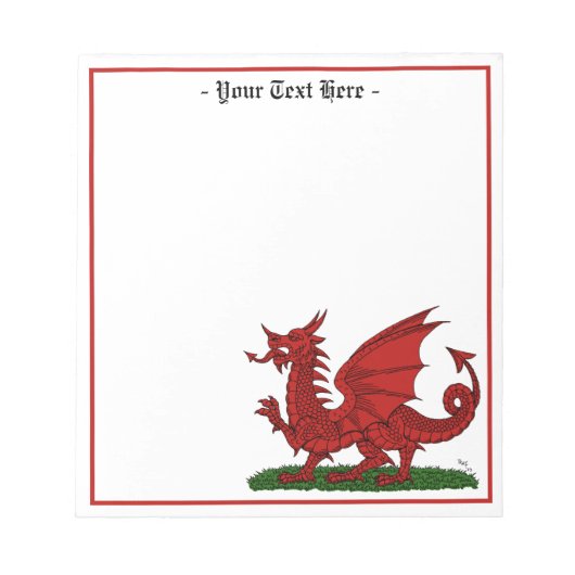 Red Dragon van Wales Notitieblok (Voorkant)