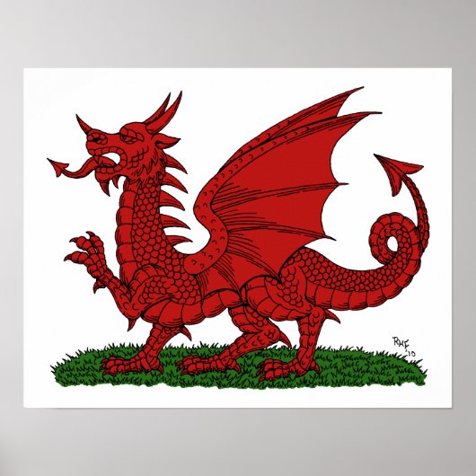 Red Dragon van Wales Poster (Voorkant)