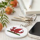 Red Dragon van Wales Sleutelhanger (Voorkant Rechts)