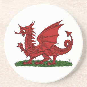 Red Dragon van Wales Zandsteen Onderzetter