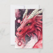 Red Dragon Waterverf Art Bedankkaart (Achterkant)
