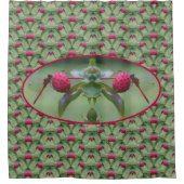 Red Dragonfly Abstract Pattern Douchegordijn (Voorkant)