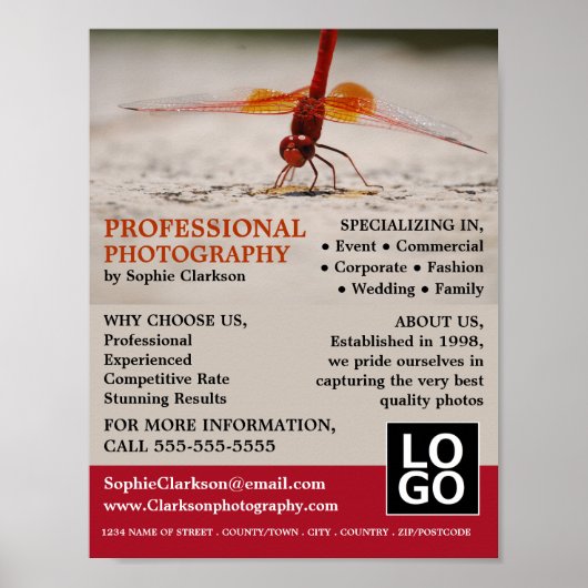 Red Dragonfly, Fotografie, Fotografe hire Poster (Voorkant)