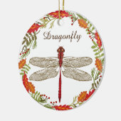 Red Dragonfly in de herfst Wreath Ornament (Links)