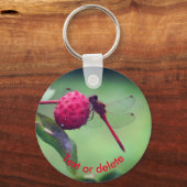 Red Dragonfly Natuur - Gepersonaliseerd Sleutelhanger (Achterkant)