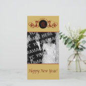 Red Dragons chinois Carte photo du Nouvel An (Debout devant)