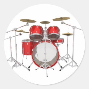 Red Drum Kit: Ronde Sticker