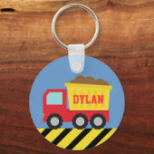 Red Dump Truck Construction Personal Sleutelhanger (Voorkant)
