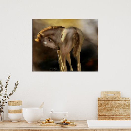 Red Dun Filly Large Poster (Keuken)