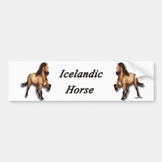 Red Dun IJslands paard Bumpersticker (Voorkant)