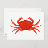 Red Dungeness Crab Logo Briefkaart (Voorkant / Achterkant)