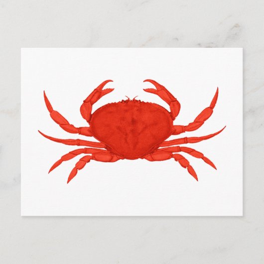 Red Dungeness Crab Logo Briefkaart (Voorkant)