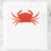 Red Dungeness Crab Logo Rechthoekige Sticker (Tas)