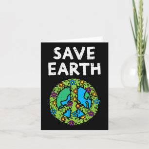 Red Earth Peace Symbol Flowers Environmental Kaart