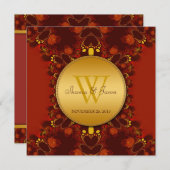 Red Earth Tribal Hearts Invitations de mariage (Devant / Derrière)