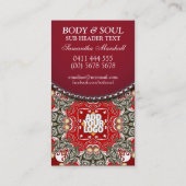 Red Eastern Batik Nouvel âge Yin Yang Carte de vis (Dos)