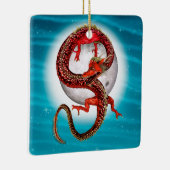 Red Eastern Dragon beroemd gemaakt door Mythical F Keramisch Ornament (Rechts)