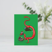 Red Eastern Dragon Briefkaart (Staand voorkant)