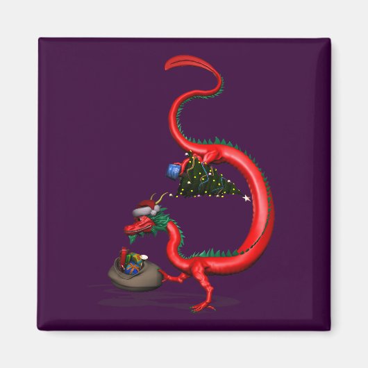 Red Eastern Dragon Magneet (Voorkant)