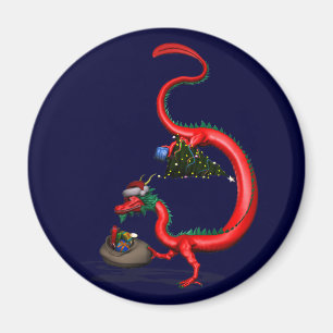 Red Eastern Dragon Magneet