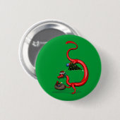 Red Eastern Dragon Ronde Button 5,7 Cm (Voorkant /achterkant)