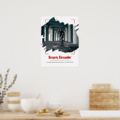 Red Edgy Abstract Afstuderen penseelfoto Poster (Keuken)