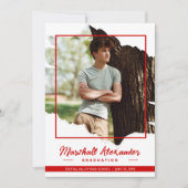 Red Edgy Abstrait Torn Photo Graduation Invitation (Devant)