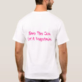 "Red een koe, eet een vegetariër op" T-shirt (Achterkant)
