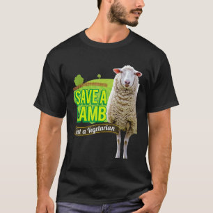 Red een lam eet vegetarisch Vegan dier humor T T-shirt