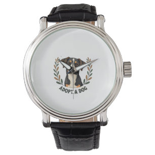 Red een Leven Adopt een Hond Vintage Reddingshond Horloge
