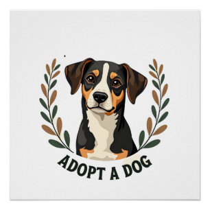Red Een Leven Adopteer Een Hond Vintage Reddingsho Perfect Poster