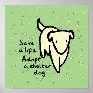 Red een leven Adoptieposter asielhond Poster