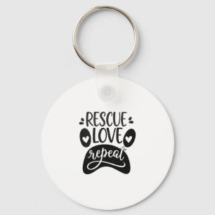 Red een liefde, herhaal een hond poot T-shirt Sleutelhanger