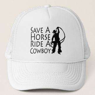 Red een paard met een cowboy 2 trucker pet