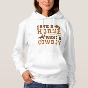 Red een paard met een cowboy hoodie