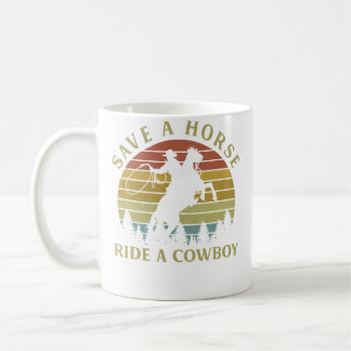 Red een paard, rij een cowboy Cowboy die op een pa Koffiemok