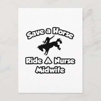 Red een Paard, Rijd een Verpleegkundige Verloskund Briefkaart
