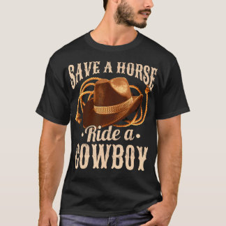 Red een paardrijden een cowboy cowboy cowboy t-shirt