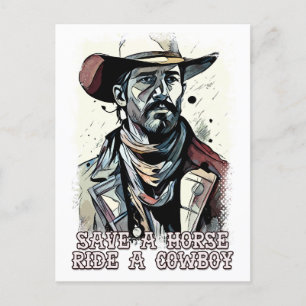 Red een paardrijden een cowboy grappige Westerne G Briefkaart