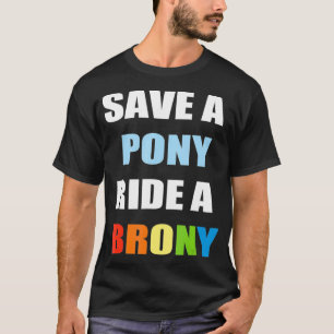 Red een Pony rit een Brony Funny Bronies T-shirt