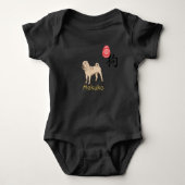 Red Egg en Ginger Baby Clothes DOG Persoonlijk Romper (Voorkant)