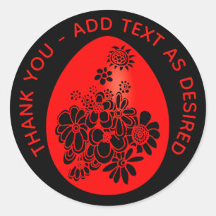 Red EGG Ginger Party Sticker Red Black Gepersonali