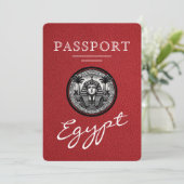 Red Egypt Passport Wedding Invitation (Debout devant)