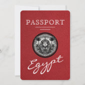 Red Egypt Passport Wedding Invitation (Devant)