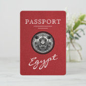 Red Egypt Passport Wedding Save the Date (Staand voorkant)