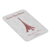 Red Eiffel Tower Damask sparen de Magnet Datum Magneet (Rechterzijde)