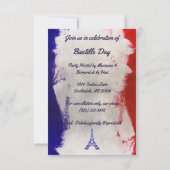 Red Eiffel Tower on tricolor Kaart (Achterkant)