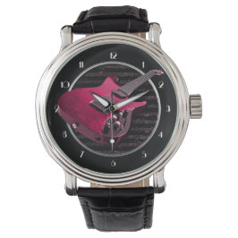 Red Electric Guitar Wrist Watch Horloge